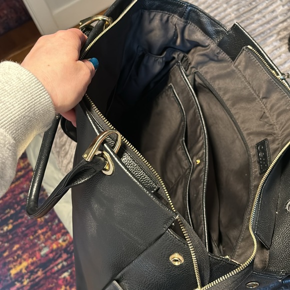 Large vegan leather baby or all purpose carry tote